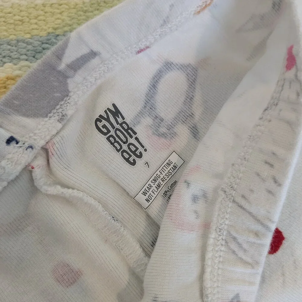 ⭐ Gymboree Winter Snow Print Knit Pajamas PJS Set Size 7